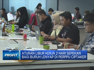 Aturan Libur Kerja 2 Hari Sepekan Lenyap di Perppu Ciptaker