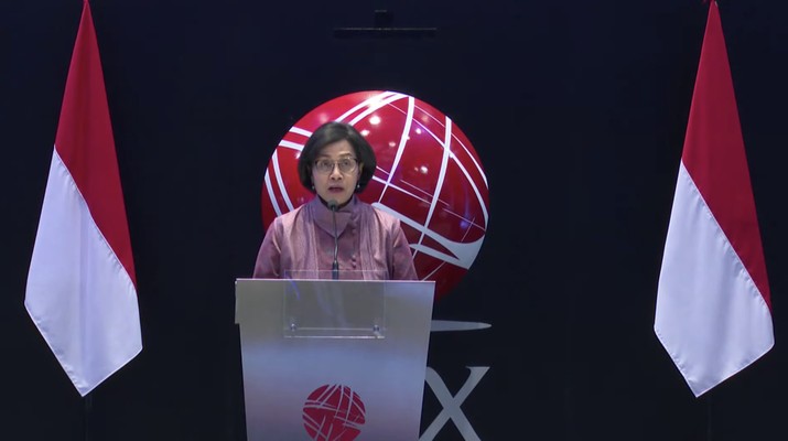 Menteri Keuangan Sri Mulyani di acara Peresmian Pembukaan Perdagangan Bursa Efek Indonesia Tahun 2023. (Tangkapan Layar Youtube) Menteri Keuangan Sri Mulyani di acara Peresmian Pembukaan Perdagangan Bursa Efek Indonesia Tahun 2023. (Tangkapan Layar Youtube)