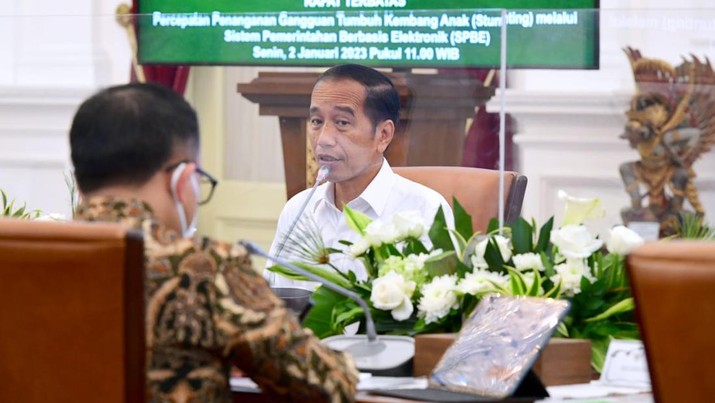Rapat terbatas yang dipimpin oleh Presiden Joko Widodo di Istana Merdeka, Jakarta, pada Senin, 2 Januari 2023. (Foto: BPMI Setpres/Muchlis Jr)