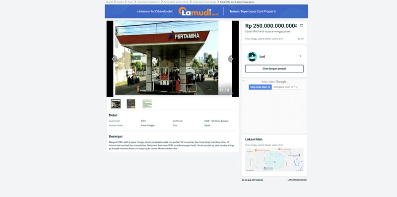 Iklan SPBU Dijual Iklan SPBU Dijual (Tangkapan layar olx.co.id)