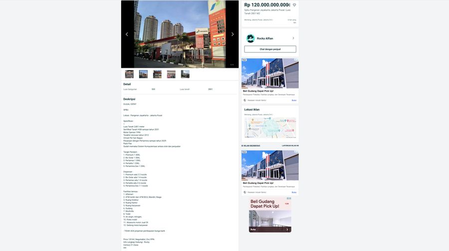 Iklan SPBU Dijual (Tangkapan layar olx.co.id)