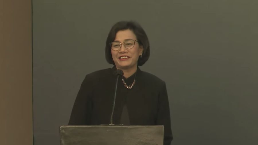 Sri Mulyani dalam acara CEO Banking Forum - Leadership Sharing: Menyambut Tahun Baru dengan Lebih Optimis. (Tangkapan layar Youtube IBI)