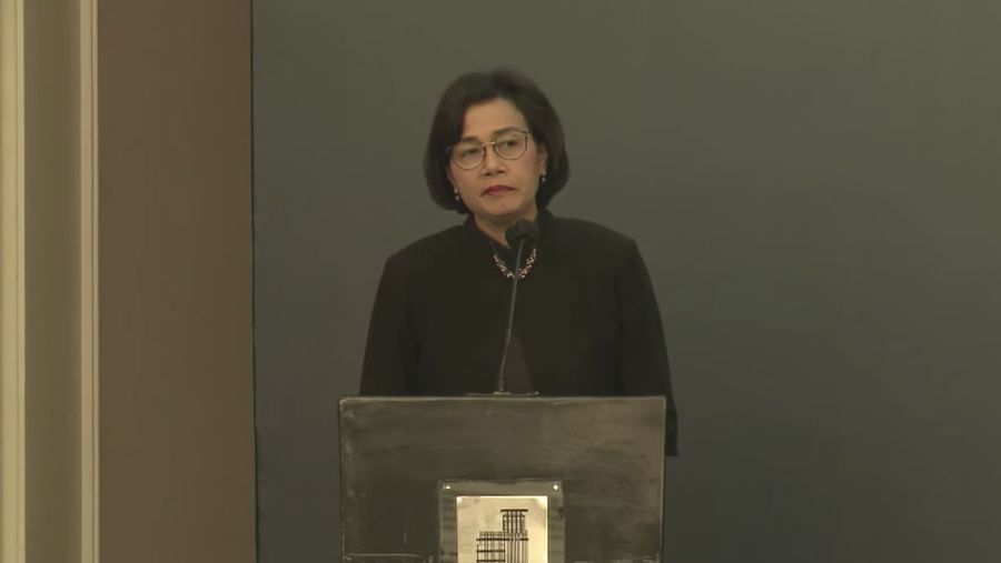 Sri Mulyani dalam acara CEO Banking Forum - Leadership Sharing: Menyambut Tahun Baru dengan Lebih Optimis. (Tangkapan layar Youtube IBI)