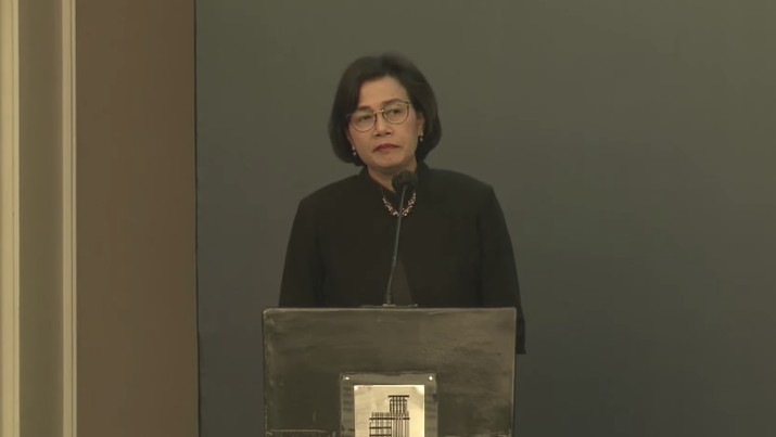 Sri Mulyani dalam acara CEO Banking Forum - Leadership Sharing: Menyambut Tahun Baru dengan Lebih Optimis. (Tangkapan layar Youtube IBI) Sri Mulyani dalam acara CEO Banking Forum - Leadership Sharing: Menyambut Tahun Baru dengan Lebih Optimis. (Tangkapan layar Youtube IBI)