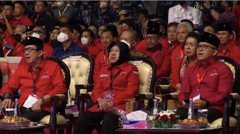 Acara puncak HUT ke-50 PDI Perjuangan, dihadiri Presiden Joko Widodo @jokowi, Presiden ke-5 RI sekaligus Ketua Umum Ibu Megawati Soekarnoputri, Wakil Presiden KH Ma’ruf Amin @kyai_marufamin dan para kader banteng dari seluruh Indonesia. (Instagram @puanmaharaniri)