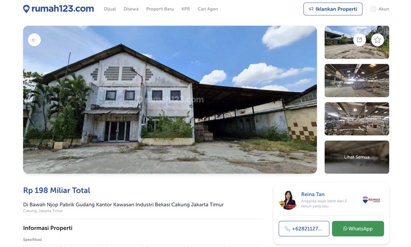 Sebuah pabrik Garmen di Rawa Buaya, Jakarta Barat, Dijual di toko online dengan harga 17M. Sebuah pabrik Garmen di Rawa Buaya, Jakarta Barat, Dijual di toko online dengan harga 17M. (Dok. rumah123.com)
