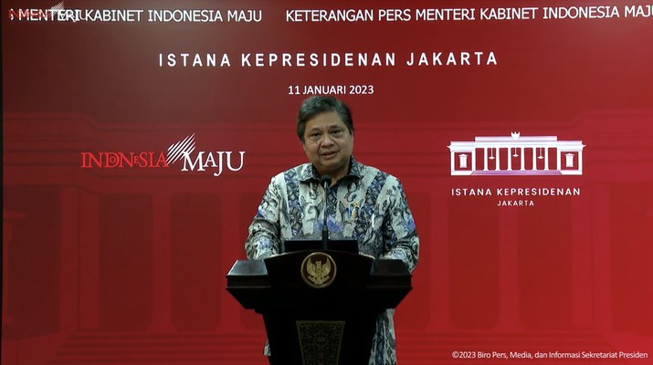 Keterangan Pers Menteri terkait Rapat Terbatas, Kantor Presiden, 11 Januari 2023. (Tangkapan layar youtube Setpres RI) Keterangan Pers Menteri terkait Rapat Terbatas, Kantor Presiden, 11 Januari 2023. (Tangkapan layar youtube Setpres RI)