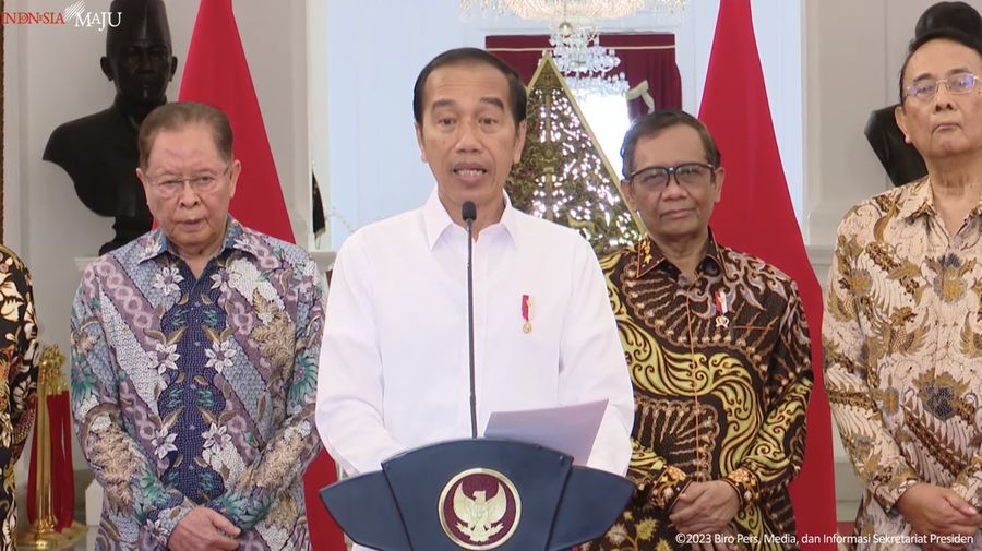 Keterangan Pers Presiden RI, Istana Merdeka, 11 Januari 2023. (Tangkapan layar youtube Setpres RI)
