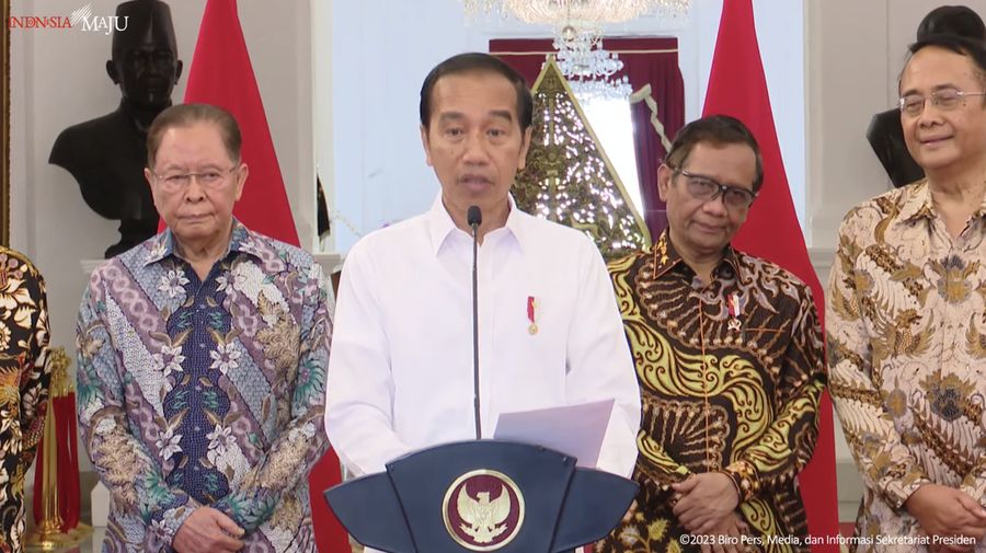 Keterangan Pers Presiden RI, Istana Merdeka, 11 Januari 2023. (Tangkapan layar youtube Setpres RI)
