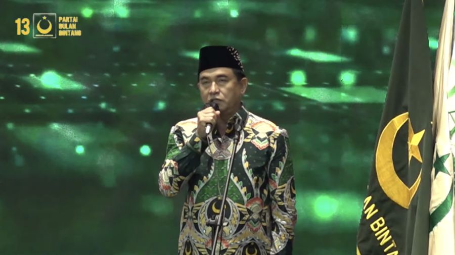 Presiden Joko Widodo menghadiri Rapat Koordinasi Nasional & Musyawarah Dewan Partai Bulan Bintang tahun 2023 pada (11/1/2023). (Tangkapan Layar Youtube Partai Bulan Bintang)