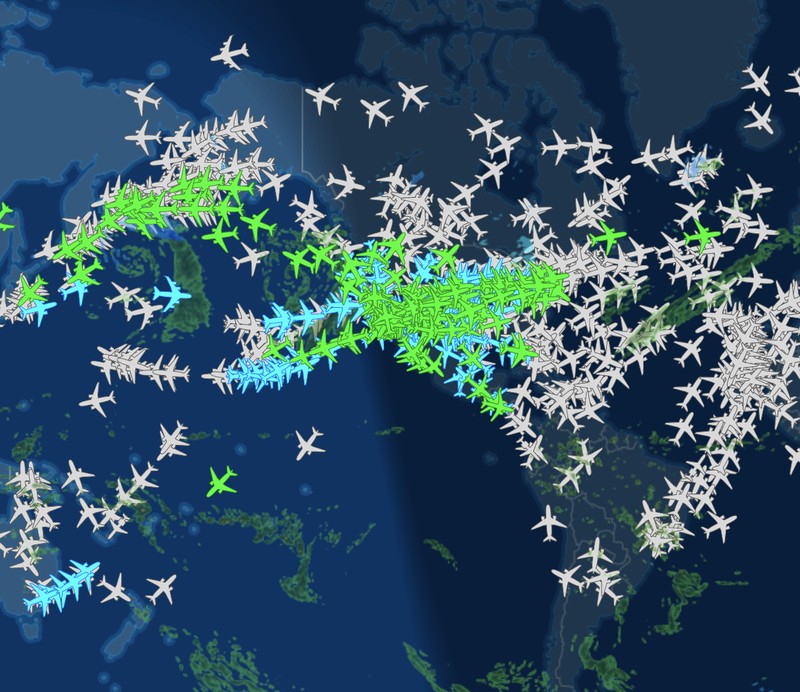Pantauan dari sistem flightradar24 penerbangan domestik di seluruh wilayah Amerika Serikat (AS) terpaksa dihentikan Rabu (11/1/2023) pagi waktu setempat. (Tangkapan layar flightradar24)