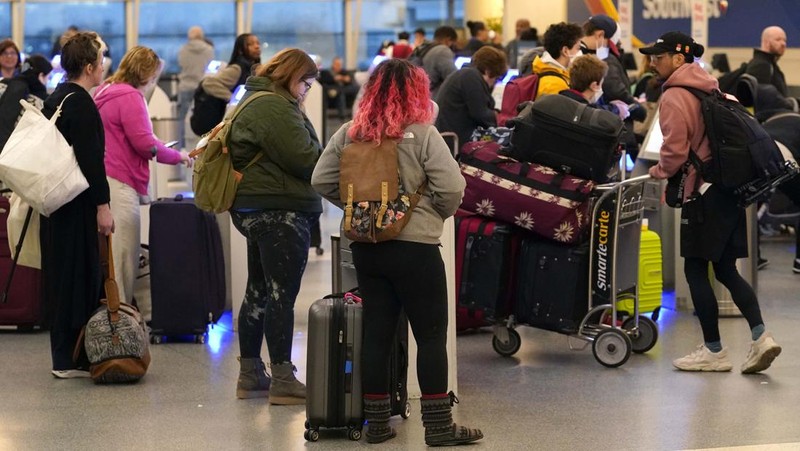 Pantauan dari sistem flightradar24 penerbangan domestik di seluruh wilayah Amerika Serikat (AS) terpaksa dihentikan Rabu (11/1/2023) pagi waktu setempat. (Tangkapan layar flightradar24)