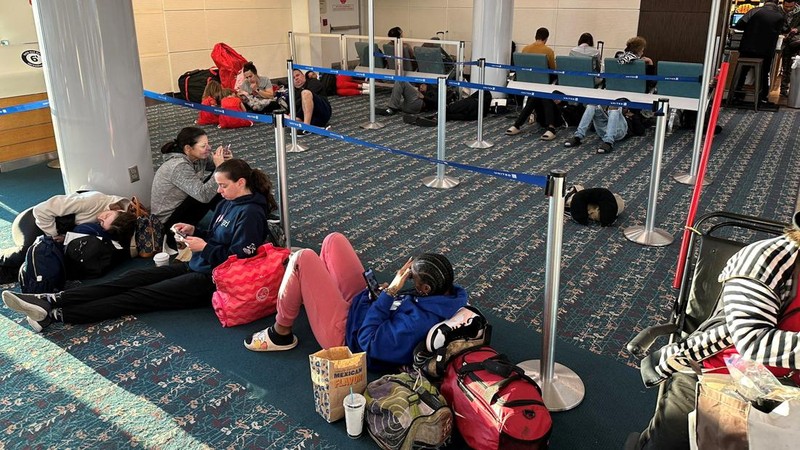 Pantauan dari sistem flightradar24 penerbangan domestik di seluruh wilayah Amerika Serikat (AS) terpaksa dihentikan Rabu (11/1/2023) pagi waktu setempat. (Tangkapan layar flightradar24)