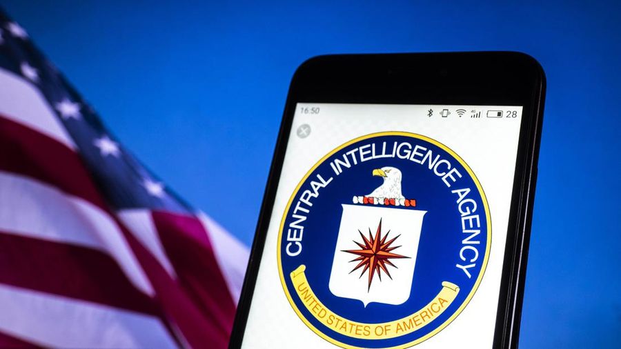 KEV, UKRAINE - 2018/08/19:  In this photo illustration, the Seal of United States Central Intelligence Agency seen displayed on a smartphone. (Photo Illustration by Igor Golovniov/SOPA Images/LightRocket via Getty Images)
