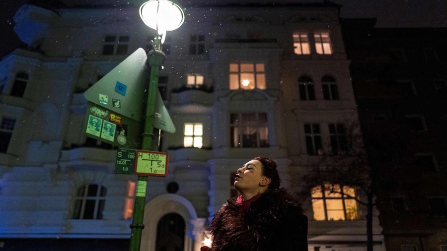 Sex worker and sex workers' rights advocate Emma Pankhurst (alias) conducts a tour of Berlin's historical red light district on December 1, 2022. - Sex workers in Berlin are emerging from the shadows to tell the history of their profession, hoping a new app will help push back against discrimination, abuse and gentrification. The 