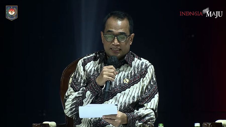 Menhub Budi Karya Sumadi Dalam Acara Rakornas Kepala Daerah dan FORKOPIMDA Tahun 2023. (Tangkapan Layar Youtube Kemendagri RI)