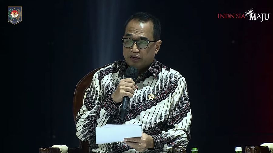 Menhub Budi Karya Sumadi Dalam Acara Rakornas Kepala Daerah dan FORKOPIMDA Tahun 2023. (Tangkapan Layar Youtube Kemendagri RI)