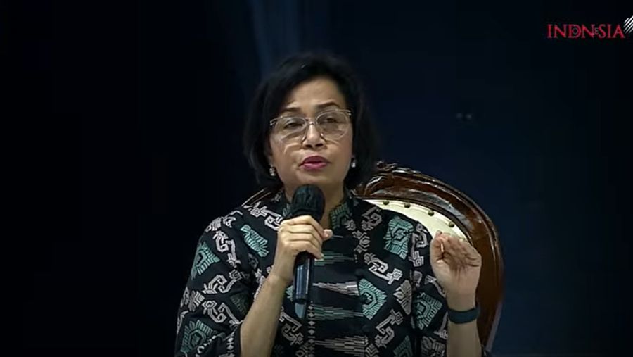 Menteri Keuangan Sri Mulyani dalam dalam Rakornas Kepala Daerah dan Forkompinda 2023, Selasa (17/1/2023).