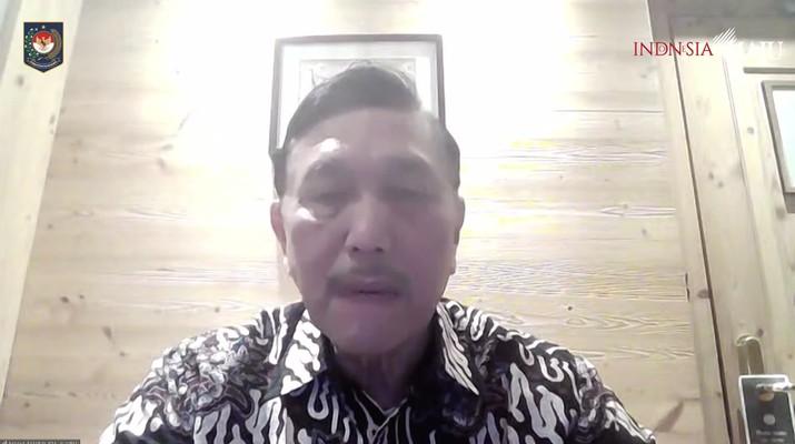 Menteri Koordinator Bidang Kemaritiman Republik Indonesia Luhut Binsar Pandjaitan Dalam Acara Rakornas Kepala Daerah dan FORKOPIMDA Tahun 2023. Menteri Koordinator Bidang Kemaritiman Republik Indonesia Luhut Binsar Pandjaitan Dalam Acara Rakornas Kepala Daerah dan FORKOPIMDA Tahun 2023. (Tangkapan Layar Youtube Kemendagri RI)