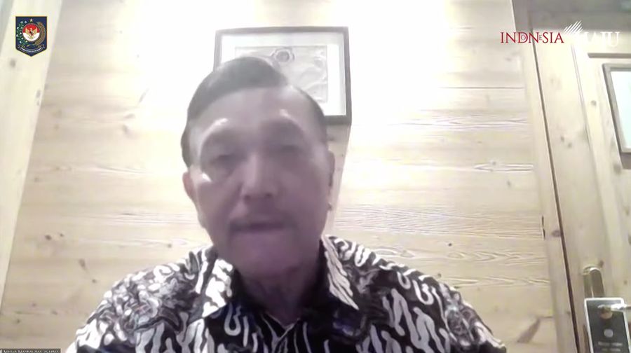 Menteri Koordinator Bidang Kemaritiman Republik Indonesia Luhut Binsar Pandjaitan Dalam Acara Rakornas Kepala Daerah dan FORKOPIMDA Tahun 2023. (Tangkapan Layar Youtube Kemendagri RI)