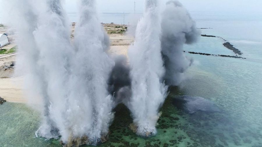 A missile is launched during an exercise of the Islamic Revolution Guards Corps (IRGC) navy in the south of Iran, in this picture obtained on January 17, 2023. IRGC/WANA (West Asia News Agency)/Handout via REUTERS ATTENTION EDITORS - THIS PICTURE WAS PROVIDED BY A THIRD PARTY
