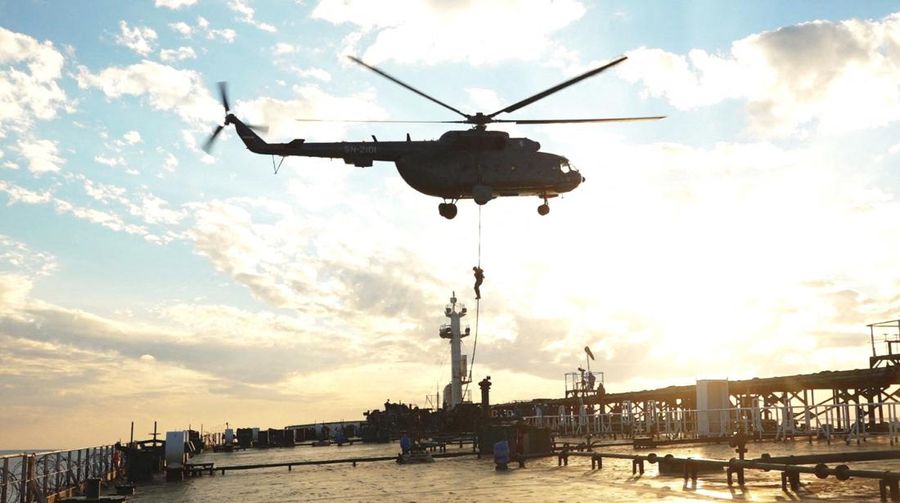 A missile is launched during an exercise of the Islamic Revolution Guards Corps (IRGC) navy in the south of Iran, in this picture obtained on January 17, 2023. IRGC/WANA (West Asia News Agency)/Handout via REUTERS ATTENTION EDITORS - THIS PICTURE WAS PROVIDED BY A THIRD PARTY