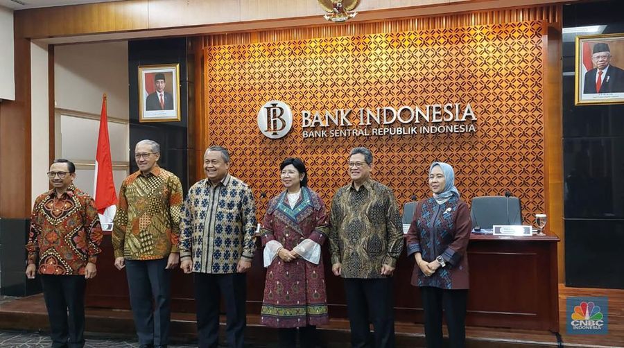 Pengumuman Hasil RDG Bulanan Bulan januari 2023 dengan Cakupan Tahunan. (CNBC Indonesia/Cantika Dinda)