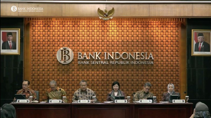 Pengumuman Hasil RDG Bulanan Bulan januari 2023 dengan Cakupan Tahunan. (CNBC Indonesia/Cantika Dinda)