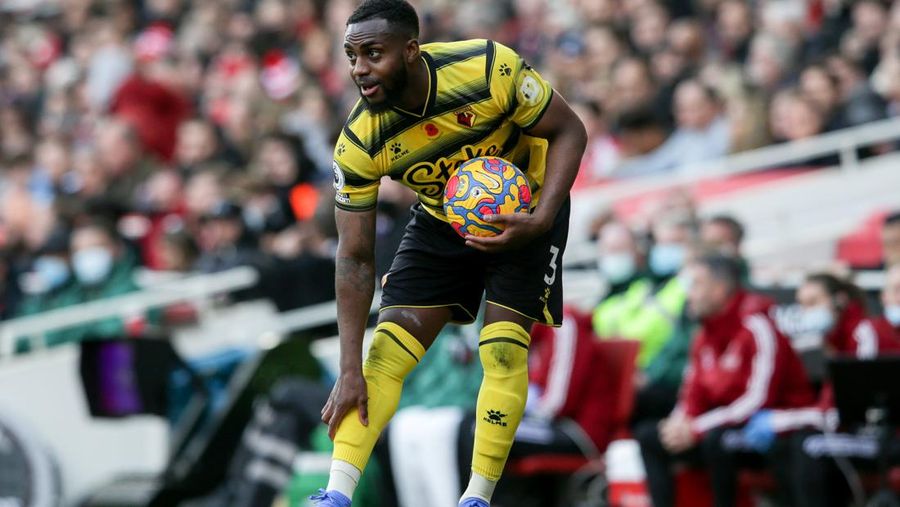 Danny Rose dari Watford selama pertandingan Liga Premier antara Arsenal dan Watford di Stadion Emirates pada 07 November 2021 di London, Inggris. (Robin Jones/Getty Images)