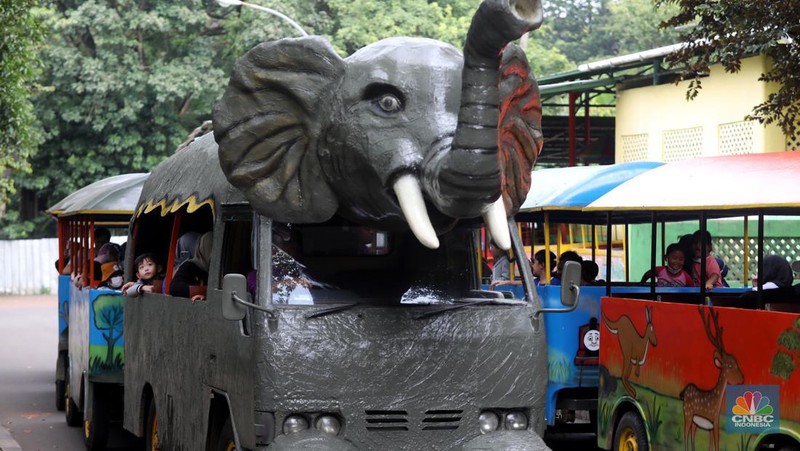 Pengunjung padati Kebun Binatang Ragunan saat libur Imlek 2023. (վ/Muhammad Sabki)