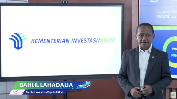 Keterangan Pers Menteri Investasi/Kepala Badan Koordinasi Penanaman Modal (BKPM) tentang Realisasi Investasi PMA & PMDN Triwulan IV (Oktober-Desember) Tahun 2022. (Tangkapan Layar Youtube Kementerian Investasi - BKP)