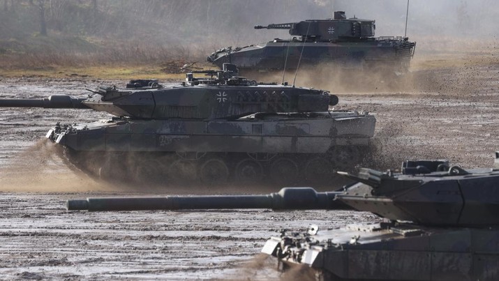 Kanselir Jerman Olaf Scholz telah setuju untuk memasok tank tempur Leopard 2 ke Ukraina. (Getty Images/Sean Gallup)