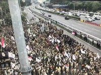 Penampakan 'Lautan Kades' Demo, Bikin Macet Jalan Jakarta