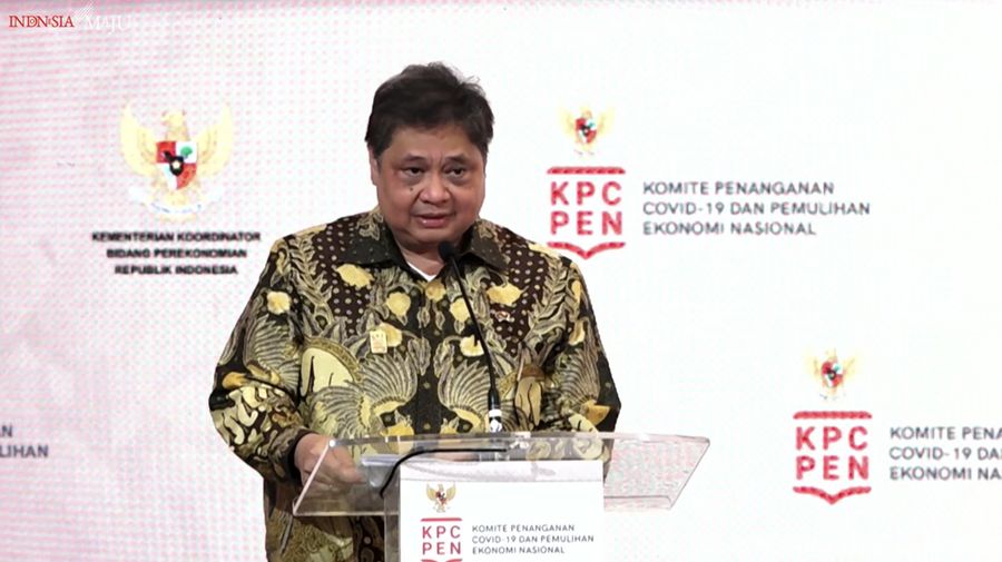 Airlangga Hartanto dalam acara Rakornas Transisi Penanganan Covid-19 dan Pemulihan Ekonomi Nasional 2023, Kamis (26/1/2023). (Tangkapan layar Youtube Setpres RI)