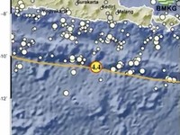 Selatan Jawa Diguncang Gempa M 5,4, Getaran Terasa Sampai Kota Yogya