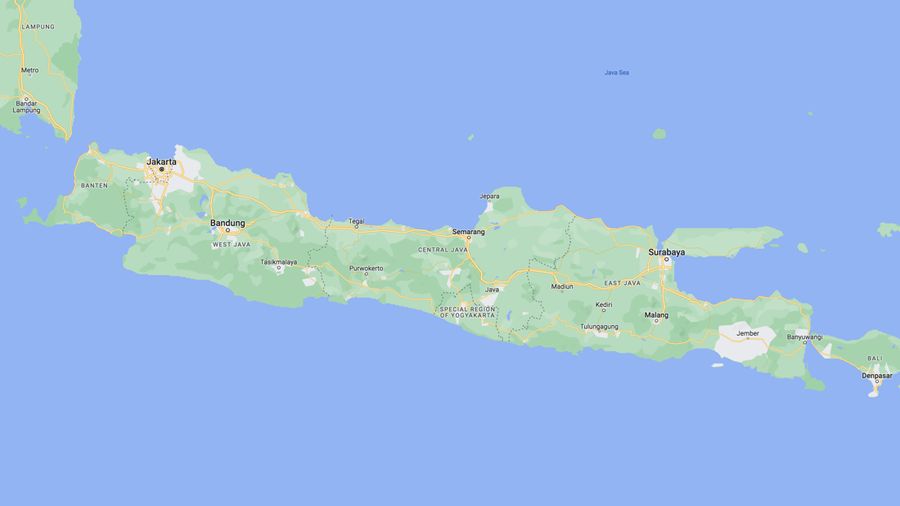 Peta Pulau Jawa. (Tangkapan Layar Google Maps)