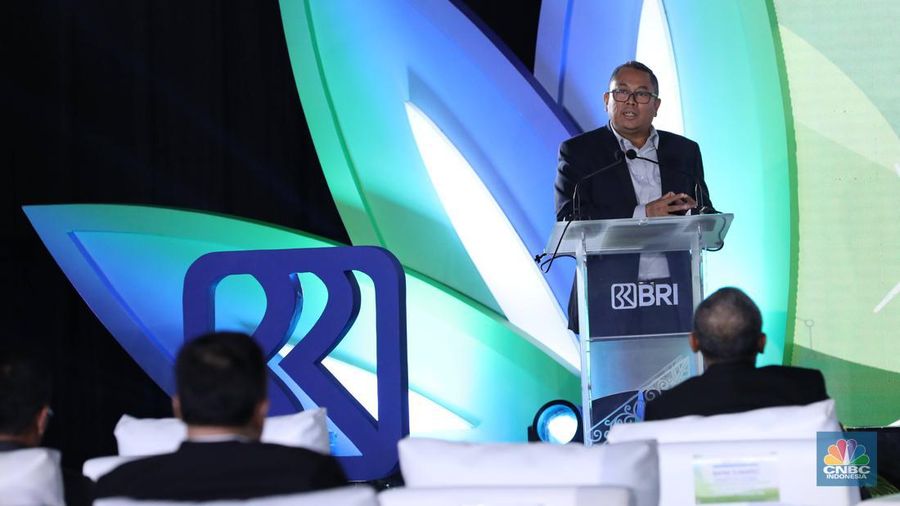 Rizki Pandu Permana dalam acara BRI Microfinance Outlook 2023, dengan tema Financial Inclusion and ESG: The Road to Equitable and Economic Prosperity di Gedung BRI, Jakarta, Kamis (26/1/2023). (²©²ÊÍøÕ¾/Muhammad Sabki)