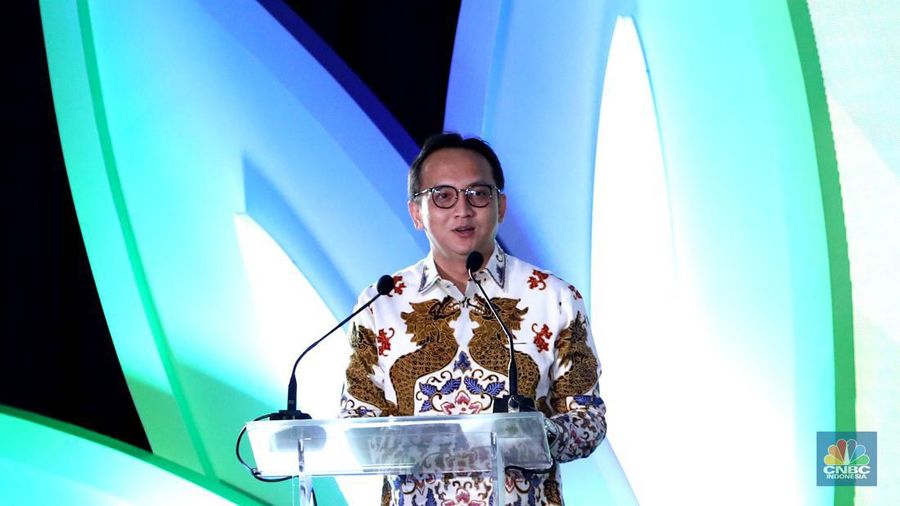 Septian Hario Seto, Deputy Coordinating Minister For Investment And Mining Coordinating Ministry For Maritime Affairs and Investment of Indonesia, dalam acara BRI Microfinance Outlook 2023, dengan tema Financial Inclusion and ESG: The Road to Equitable and Economic Prosperity di Gedung BRI, Jakarta, Kamis (26/1/2023). (²©²ÊÍøÕ¾/Muhammad Sabki)
