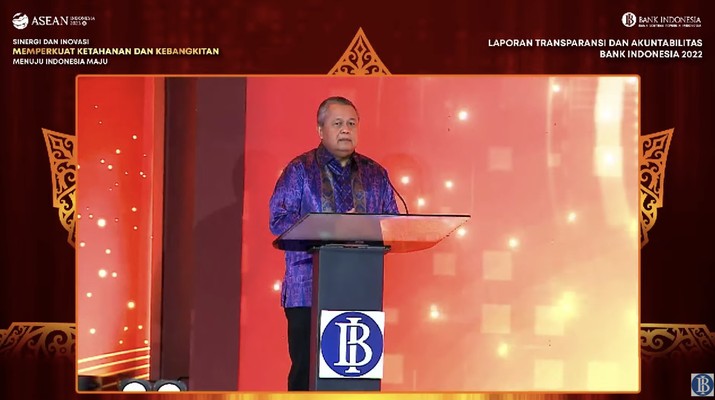 Gubernur Bank Indonesia Perry Warjiyo dalam Acara Laporan Transparansi dan Akuntabilitas Bank Indonesia (LTABI) 2022 (Tangkapan Layar Youtube Bank Indonesia)