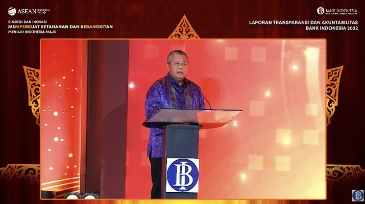 Gubernur Bank Indonesia Perry Warjiyo dalam Acara Laporan Transparansi dan Akuntabilitas Bank Indonesia (LTABI) 2022 (Tangkapan Layar Youtube Bank Indonesia)