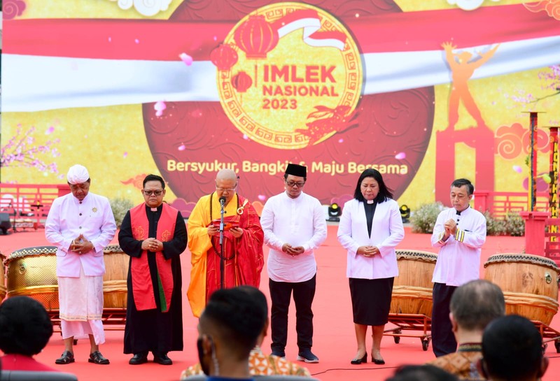 Presiden RI Jokowi di acara Perayaan Imlek Nasional Tahun 2023, Jakarta, 29 Januari 2023. (Muchlis Jr - Biro Pers Sekretariat Presiden) Presiden RI Jokowi di acara Perayaan Imlek Nasional Tahun 2023, Jakarta, 29 Januari 2023. (Muchlis Jr - Biro Pers Sekretariat Presiden)
