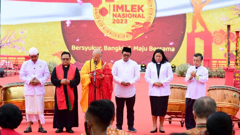Presiden RI Jokowi di acara Perayaan Imlek Nasional Tahun 2023, Jakarta, 29 Januari 2023. (Muchlis Jr - Biro Pers Sekretariat Presiden)