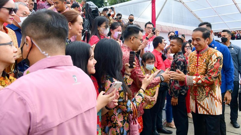 Presiden RI Jokowi di acara Perayaan Imlek Nasional Tahun 2023, Jakarta, 29 Januari 2023. (Muchlis Jr - Biro Pers Sekretariat Presiden)