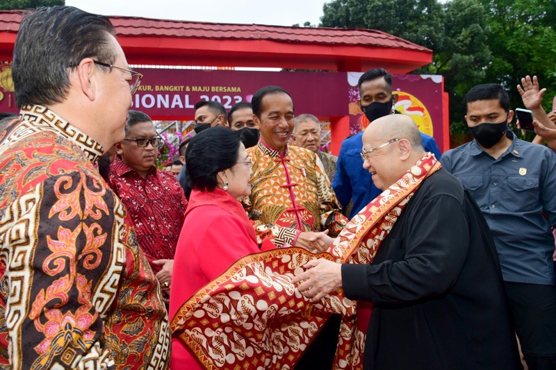Presiden RI Jokowi di acara Perayaan Imlek Nasional Tahun 2023, Jakarta, 29 Januari 2023. (Muchlis Jr - Biro Pers Sekretariat Presiden) Presiden RI Jokowi di acara Perayaan Imlek Nasional Tahun 2023, Jakarta, 29 Januari 2023. (Muchlis Jr - Biro Pers Sekretariat Presiden)