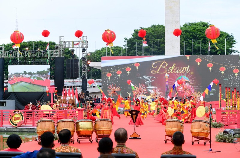 Presiden RI Jokowi di acara Perayaan Imlek Nasional Tahun 2023, Jakarta, 29 Januari 2023. (Muchlis Jr - Biro Pers Sekretariat Presiden) Presiden RI Jokowi di acara Perayaan Imlek Nasional Tahun 2023, Jakarta, 29 Januari 2023. (Muchlis Jr - Biro Pers Sekretariat Presiden)