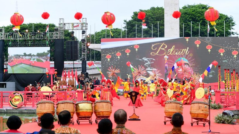 Presiden RI Jokowi di acara Perayaan Imlek Nasional Tahun 2023, Jakarta, 29 Januari 2023. (Muchlis Jr - Biro Pers Sekretariat Presiden)