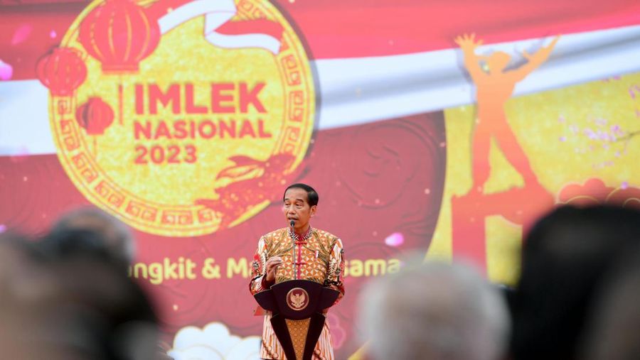 Presiden RI Jokowi di acara Perayaan Imlek Nasional Tahun 2023, Jakarta, 29 Januari 2023. (Muchlis Jr - Biro Pers Sekretariat Presiden)