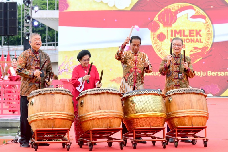 Presiden RI Jokowi di acara Perayaan Imlek Nasional Tahun 2023, Jakarta, 29 Januari 2023. (Muchlis Jr - Biro Pers Sekretariat Presiden) Presiden RI Jokowi di acara Perayaan Imlek Nasional Tahun 2023, Jakarta, 29 Januari 2023. (Muchlis Jr - Biro Pers Sekretariat Presiden)