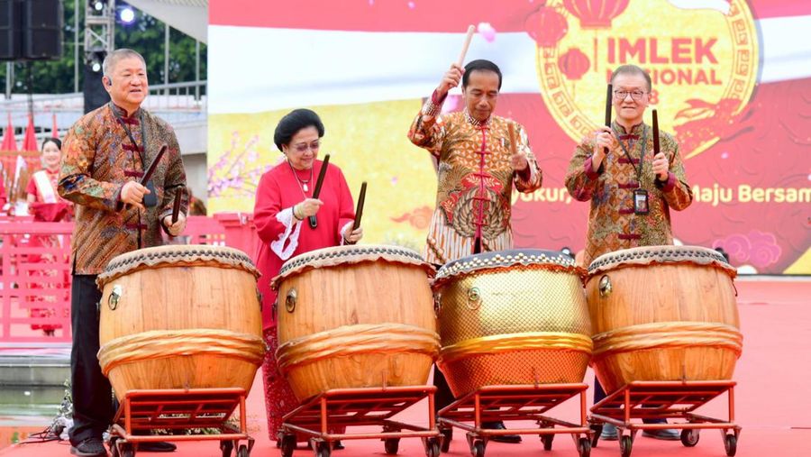 Presiden RI Jokowi di acara Perayaan Imlek Nasional Tahun 2023, Jakarta, 29 Januari 2023. (Muchlis Jr - Biro Pers Sekretariat Presiden)