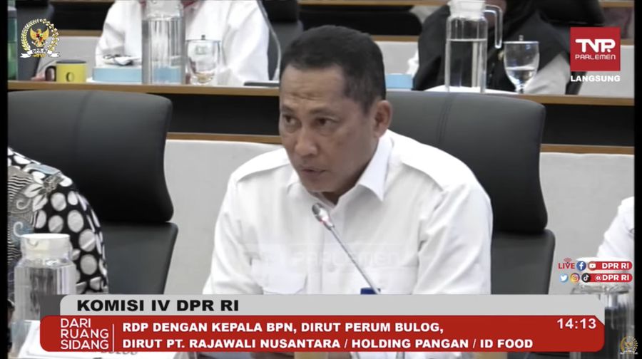 Direktur Utama Perum Bulog Budi Waseso saat RDP dengan Komisi VI DPR, Selasa (31/1/2023). (Tangkapan Layar Youtube Komisi IV DPR RI Channel)